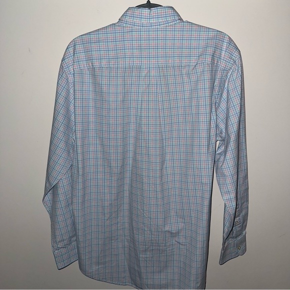 Vineyard Vines Gingham Blue, White, and Pink Check Classic Fit Tucker Shirt - Picture 5 of 7